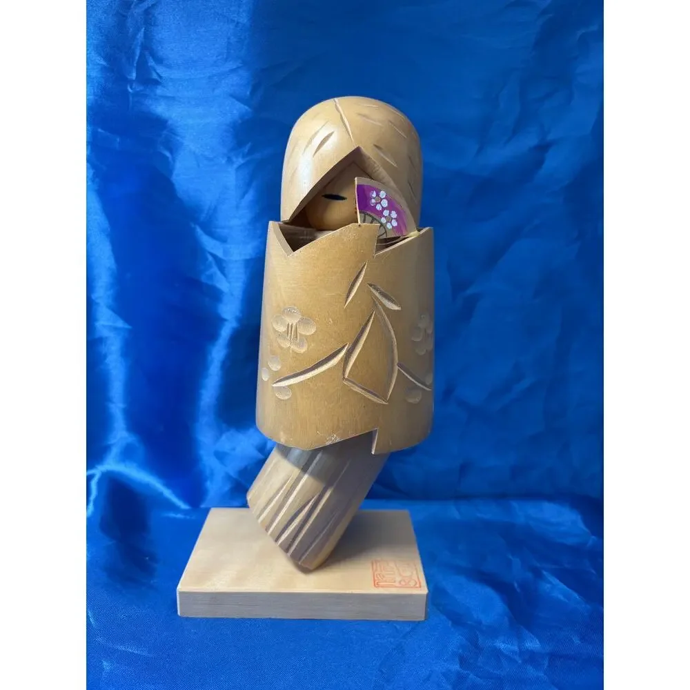 Vintage Wooden Japanese Sosaku Kokeshi Doll by Miyashita Hajime